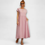 Rochie Midi cu Linie Simplă și Buzunare Laterale