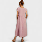 Rochie Midi cu Linie Simplă și Buzunare Laterale