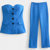 Set Paesha fără mâneci și pantaloni largi