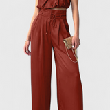 Helira Set de Două Piese cu Top Fără Mâneci și Pantaloni Palazzo