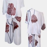Set de Flori în Două Părți Sybella cu Umăr Descoperit și Pantaloni Drepți
