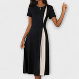 Diana - Rochie midi alb-negru