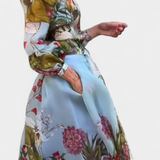 Sanne Set Elegant Cu Cămașă Cu Model Floral Și Pantaloni Fluturând