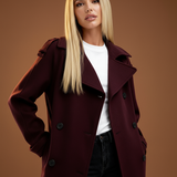 Amalija | Trench de culoare vin