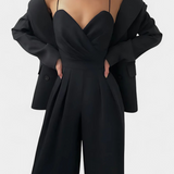 Romily Mono Sexual cu Bretele și Pantaloni Largi Elegant