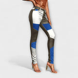 Amélia™ - Pantaloni cu model din blocuri de culoare