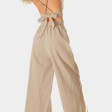 Set Lăcuit cu Dantelă și Pantaloni Largi Valentina